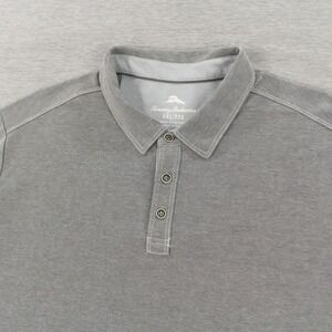 Tommy Bahama Polo Shirt Mens XXL Gray Short Sleeve Stretch